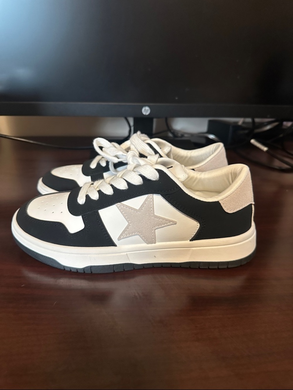 Vintage Havana “Kayla” Black and White Star Sneakers